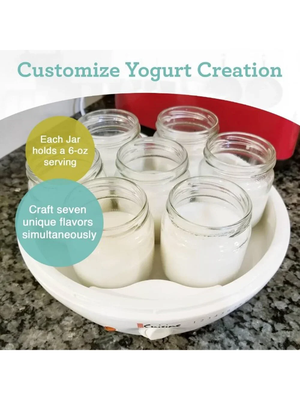 Set of 8 Glass Jars for Yogurt Maker - Perfect for Homemade Yogurt & Storage